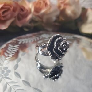Stainless Steel 3D 🌹 ROSE Ring Sz 8